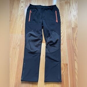 Gash Hao Mens Snow Ski Waterproof Softshell Fleece Lined Zipper Bottom Leg